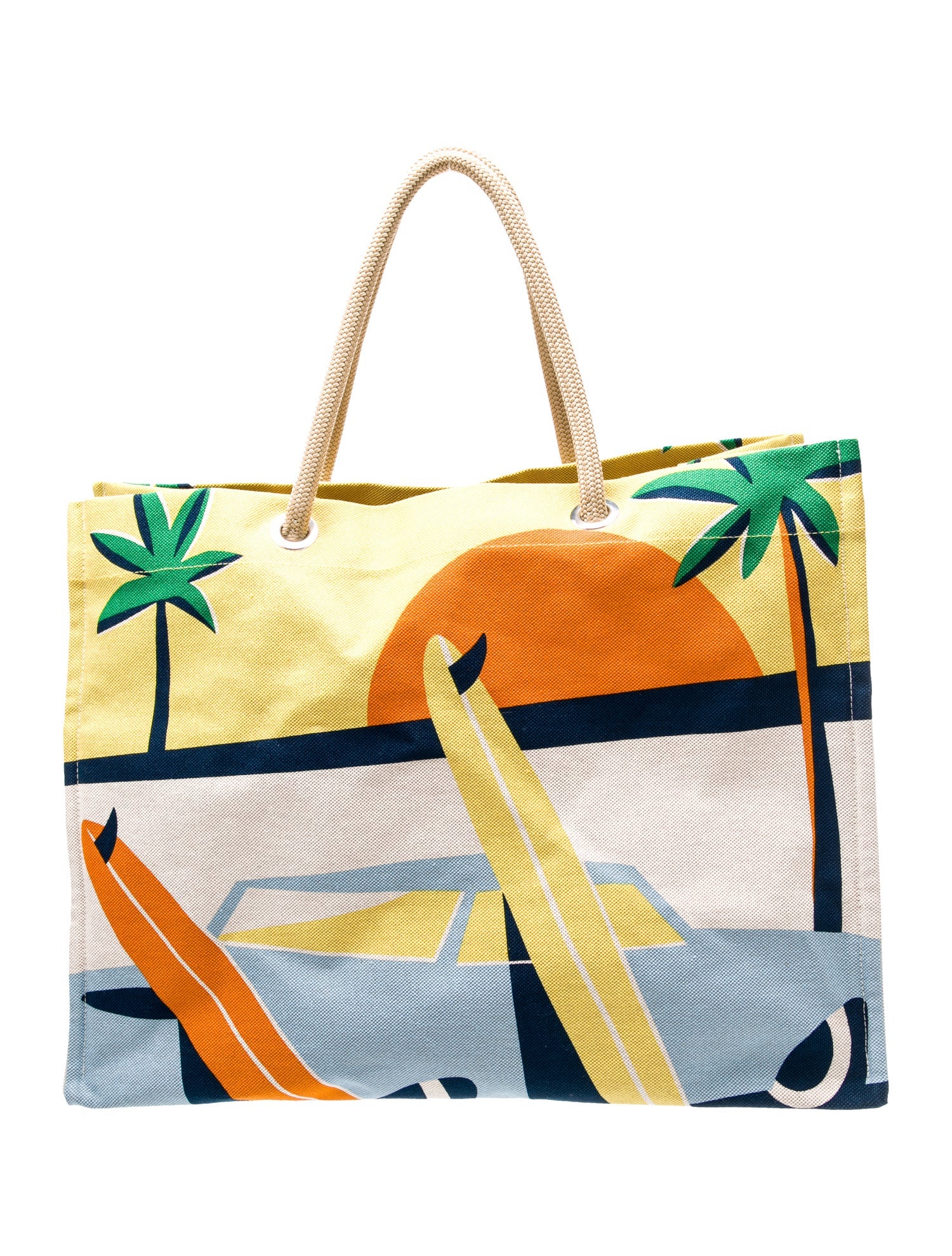 Hermès Cabas De Plage Imprime Apres La Vague
